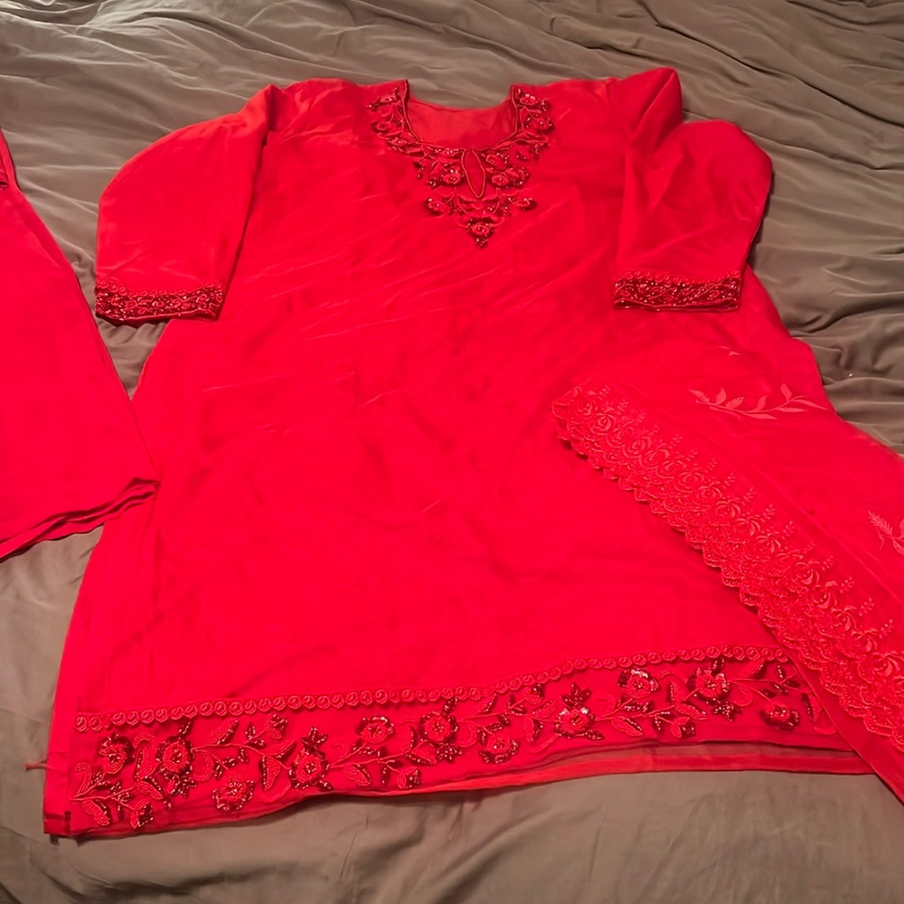 Red new full dress